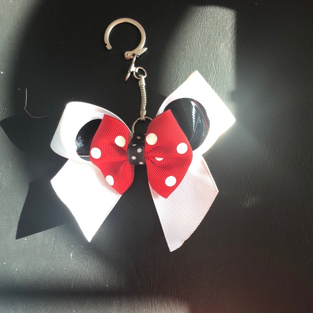 Mini Cheer bow keychain